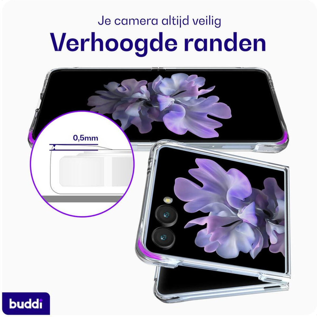 Θήκη Samsung Galaxy Z Flip7 Buddi Core Σκληρή Διάφανη με MagSafe - Transparent (8719246492648)