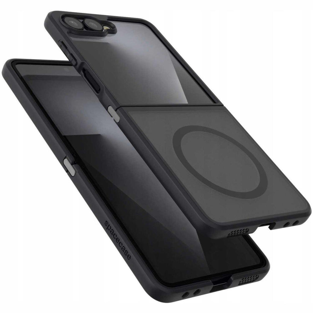 Θήκη Samsung Galaxy Z Flip7 Spacecase Hybrid MagSafe Σκληρή Ημιδιάφανη με MagSafe - Black (5905719129521)