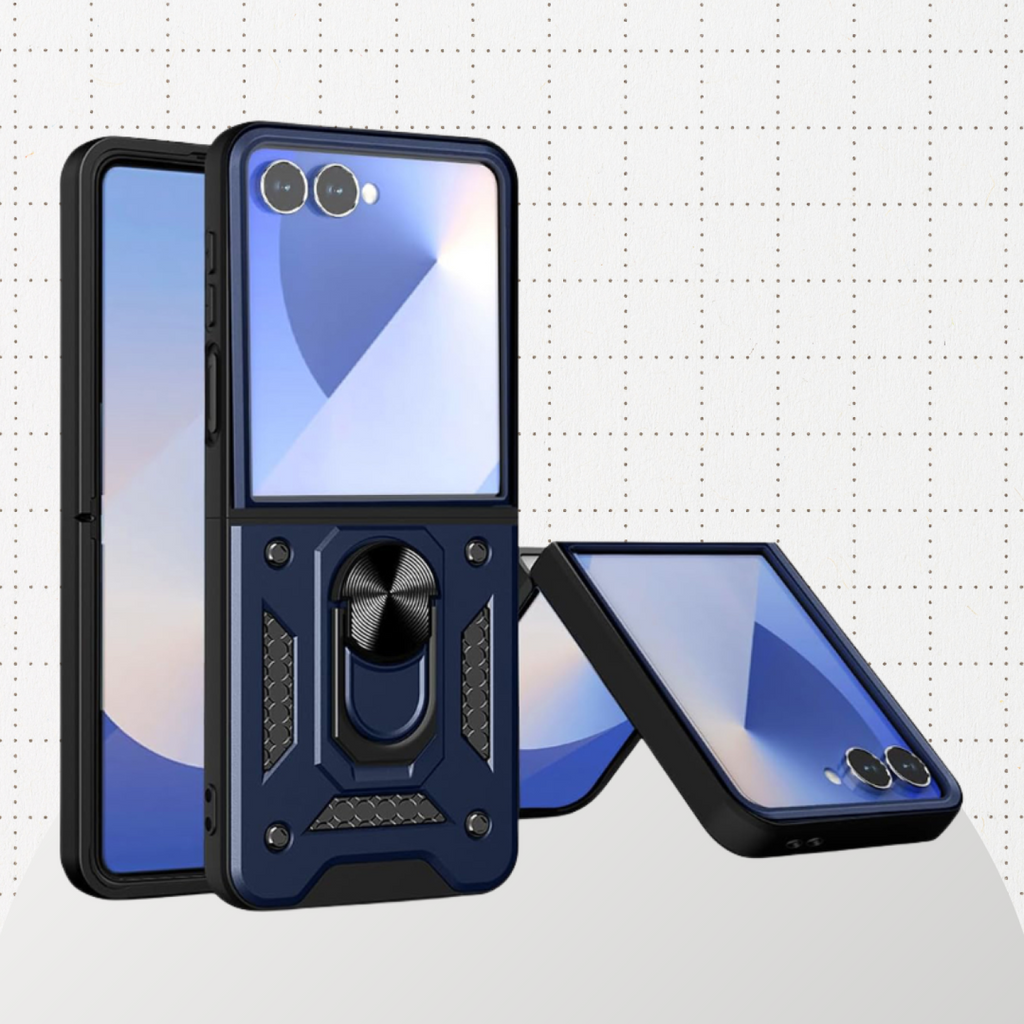 Θήκη Samsung Galaxy Z Flip7 Techsuit CamShield Ανθεκτική με Μεταλλικό Ring Holder - Blue (5949419282100)