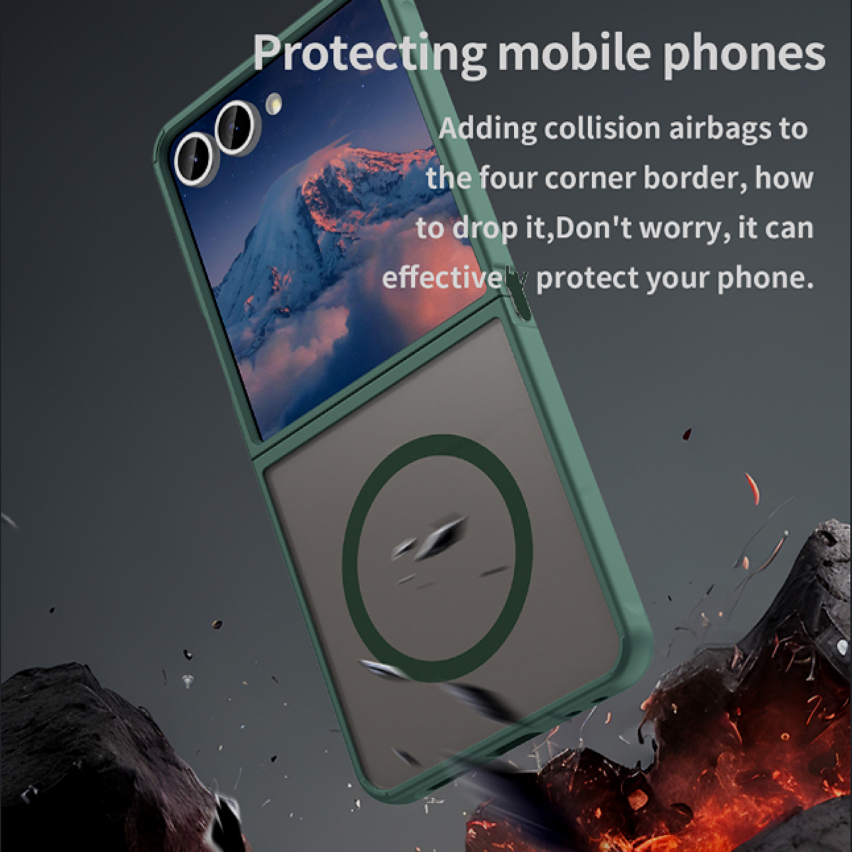 Θήκη Samsung Galaxy Z Flip7 Techsuit HaloFrost II MagSafe Σκληρή Ημιδιάφανη με MagSafe - Green (5949419296169)