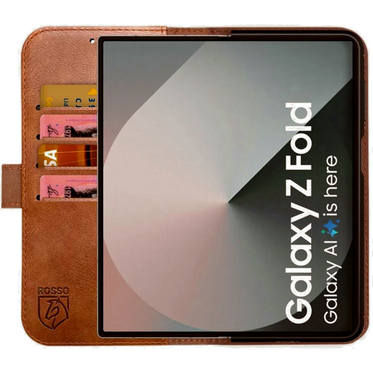 Θήκη Samsung Galaxy Z Fold7 Rosso Deluxe Δερμάτινη Πορτοφόλι - Brown (8719246482250)