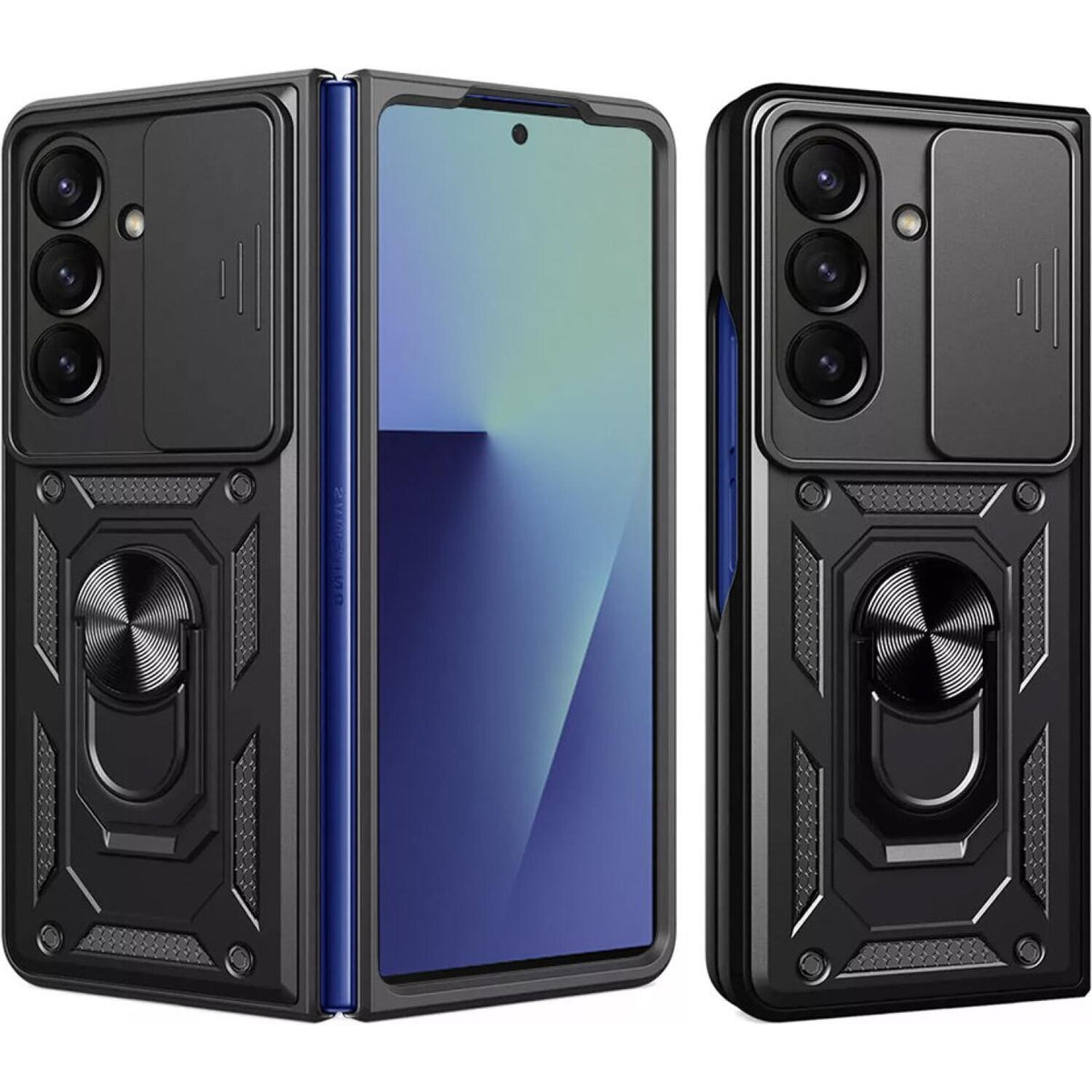 Θήκη Samsung Galaxy Z Fold7 Techsuit CamShield Ανθεκτική με Κάλυμμα για την Κάμερα & Μεταλλικό Ring Holder - Black (594941928