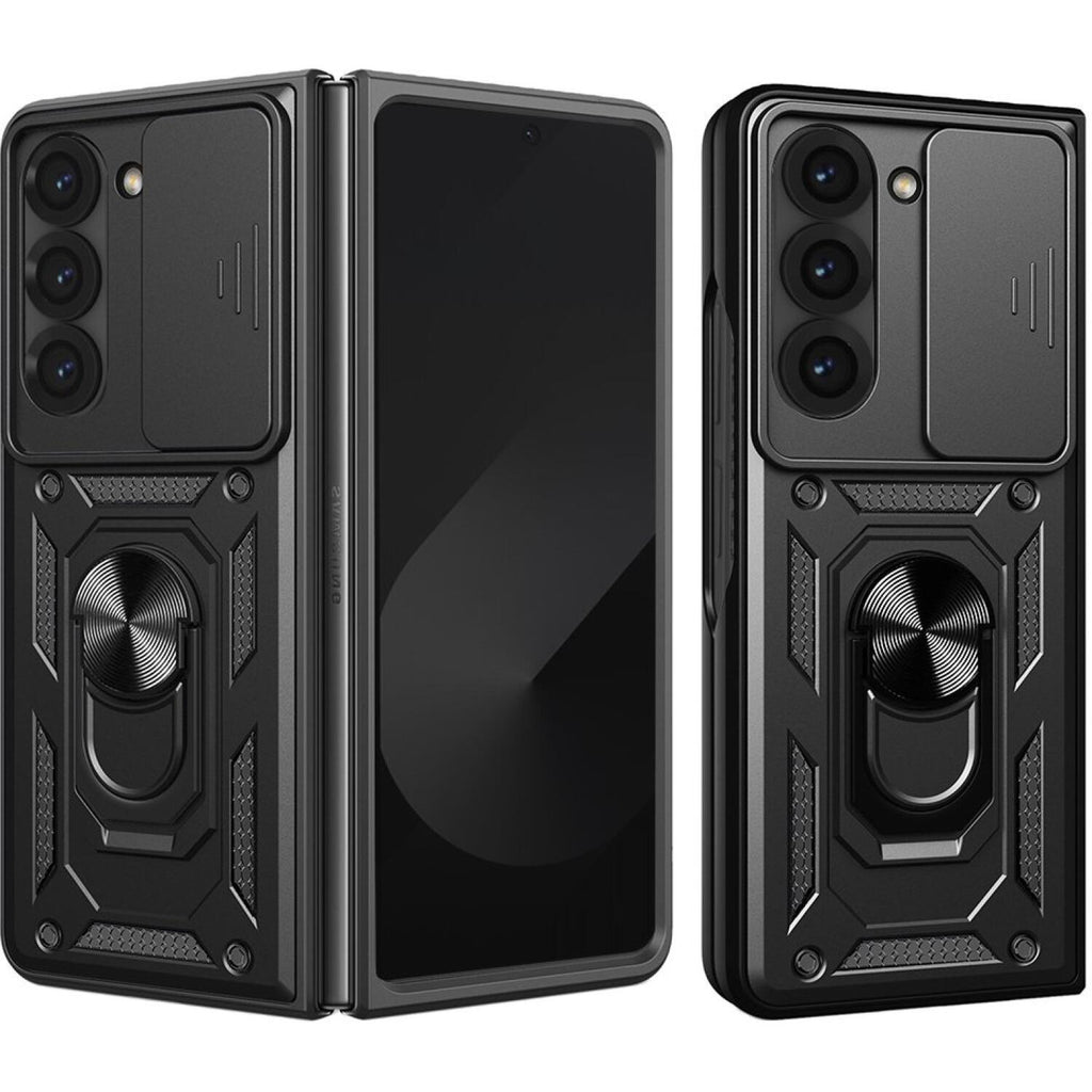 Θήκη Samsung Galaxy Z Fold6 Techsuit CamShield Ανθεκτική με Κάλυμμα για την Κάμερα & Μεταλλικό Ring Holder - Black (594941910