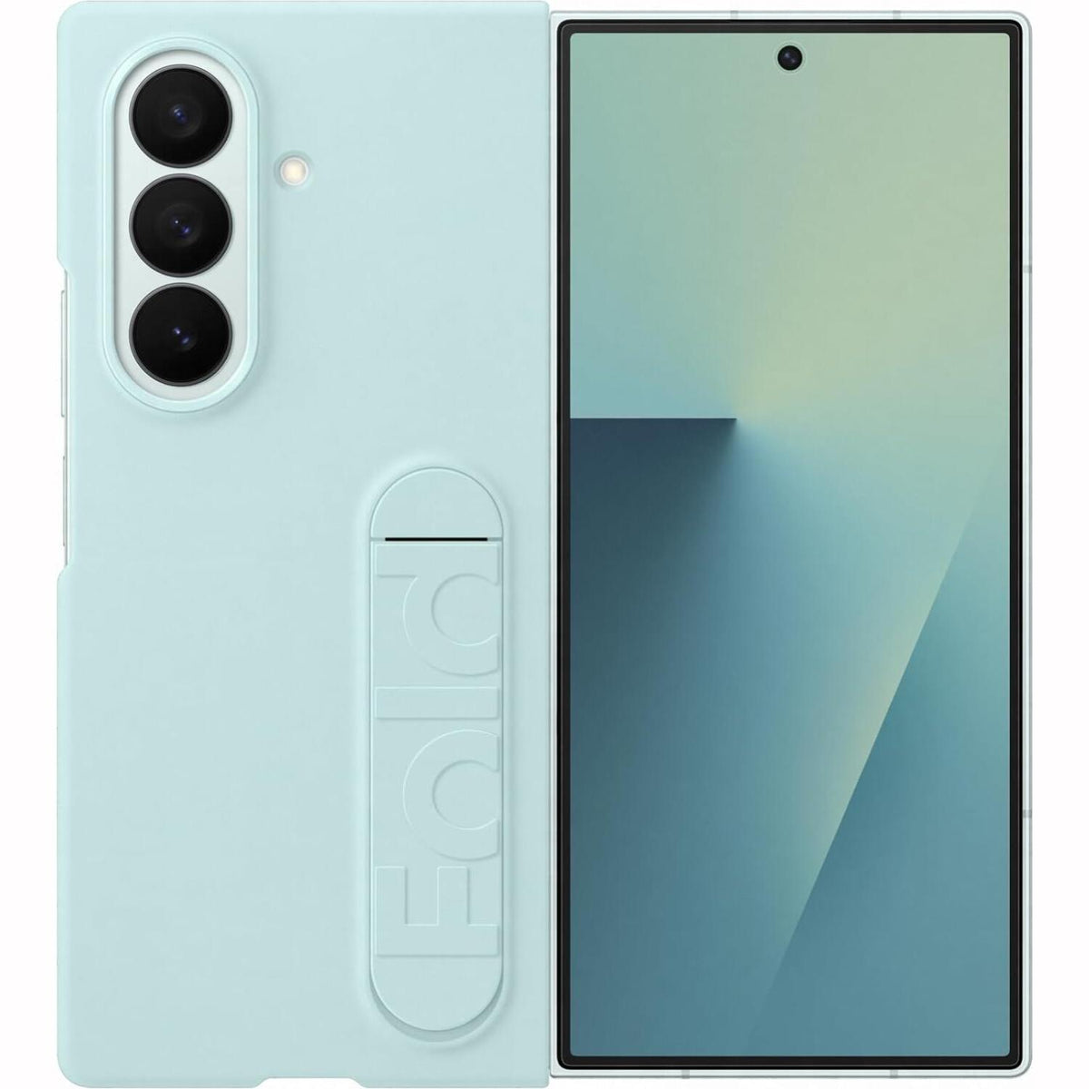Θήκη Samsung Galaxy Z Fold7 Official Samsung Silicone Case Σιλικόνης με KickStand & Μεμβράνη Προστασίας Οθόνης - Mint (EF-MF9