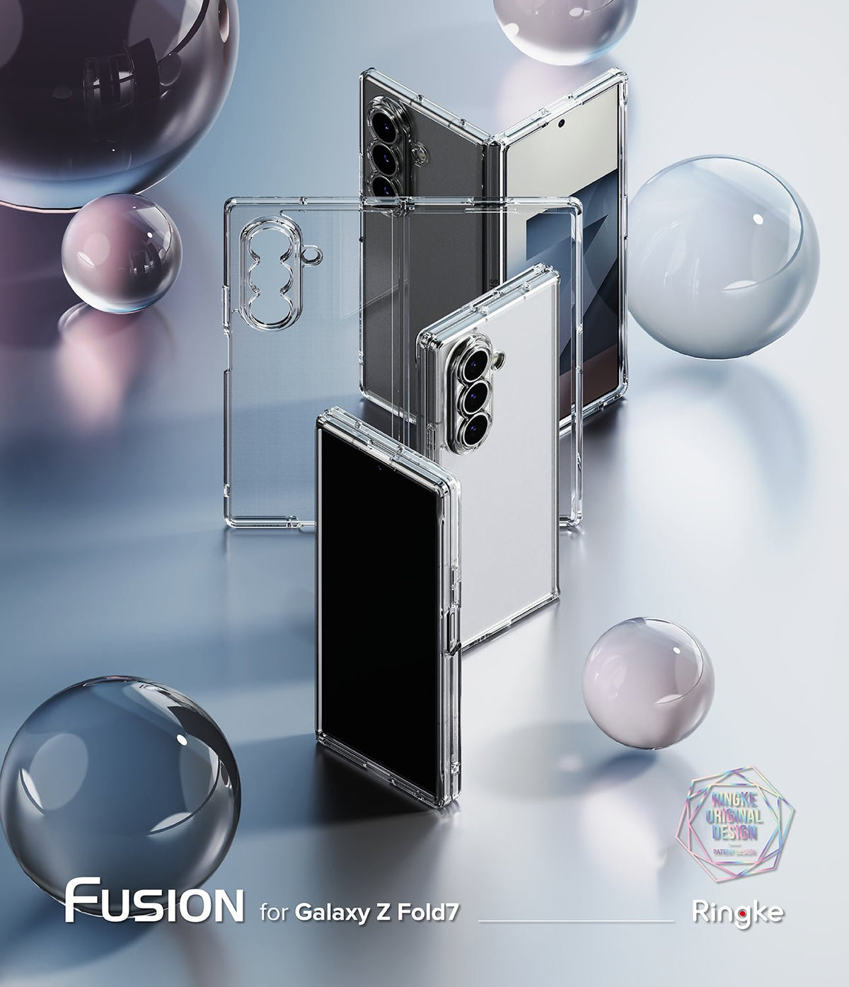 Θήκη Samsung Galaxy Z Fold7 Ringke Fusion Σκληρή Ανθεκτική Διάφανη με TPU Bumper - Clear (8800293855255)