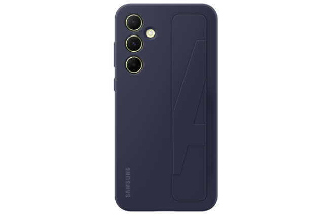 Θήκη Σιλικόνης με Λουράκι Χειρός - Samsung Galaxy A55 - Official Samsung Silicone Grip - Blue / Black (EF-GA556TBEGWW)