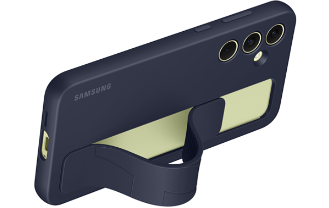 Θήκη Σιλικόνης με Λουράκι Χειρός - Samsung Galaxy A55 - Official Samsung Silicone Grip - Blue / Black (EF-GA556TBEGWW)