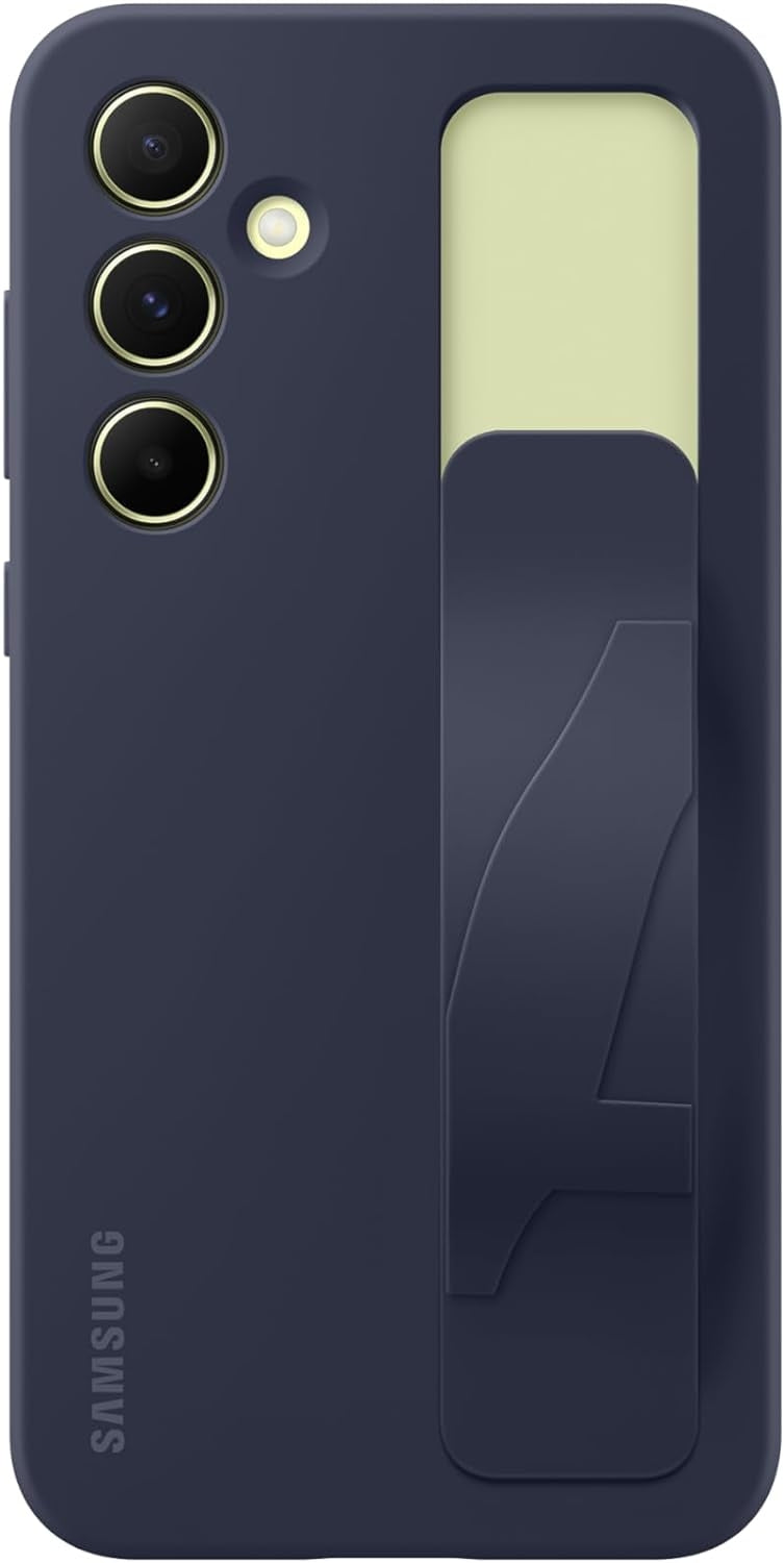 Θήκη Σιλικόνης με Λουράκι Χειρός - Samsung Galaxy A55 - Official Samsung Silicone Grip - Blue / Black (EF-GA556TBEGWW)