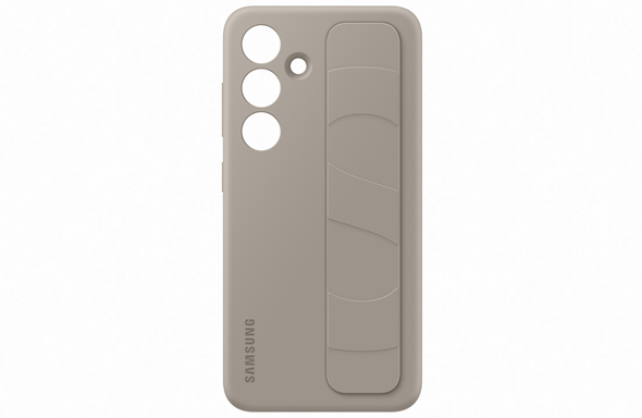 Θήκη Σιλικόνης με Λουράκι Χειρός - Samsung Galaxy S24 - Official Samsung Standing Grip Case - Taupe (EF-GS921CUEGWW)