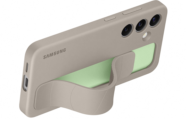 Θήκη Σιλικόνης με Λουράκι Χειρός - Samsung Galaxy S24 - Official Samsung Standing Grip Case - Taupe (EF-GS921CUEGWW)