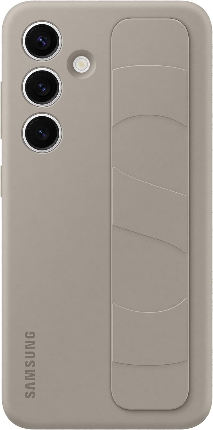 Θήκη Σιλικόνης με Λουράκι Χειρός - Samsung Galaxy S24 - Official Samsung Standing Grip Case - Taupe (EF-GS921CUEGWW)