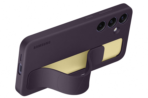 Θήκη Σιλικόνης με Λουράκι Χειρός - Samsung Galaxy S24 Plus - Official Samsung Standing Grip Case - Dark Violet (EF-GS926CEEGW
