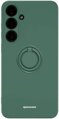 Θήκη Σιλικόνης με Μεταλλικό Μαγνητικό Ring Holder - Samsung Galaxy S24 Plus - Spacecase Silicone Ring - Dark Green (590571910