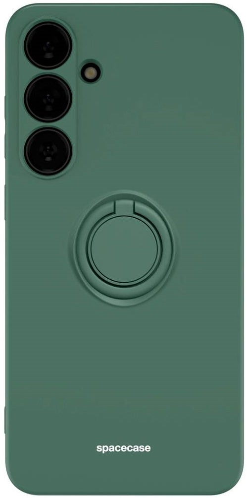 Θήκη Σιλικόνης με Μεταλλικό Μαγνητικό Ring Holder - Samsung Galaxy S24 Plus - Spacecase Silicone Ring - Dark Green (590571910