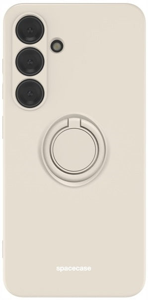 Θήκη Σιλικόνης με Μεταλλικό Μαγνητικό Ring Holder - Samsung Galaxy S24 - Spacecase Silicone Ring - Bone (5905719106713)