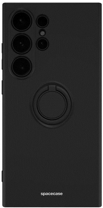 Θήκη Σιλικόνης με Μεταλλικό Μαγνητικό Ring Holder - Samsung Galaxy S24 Ultra - Spacecase Silicone Ring - Black (5905719106775