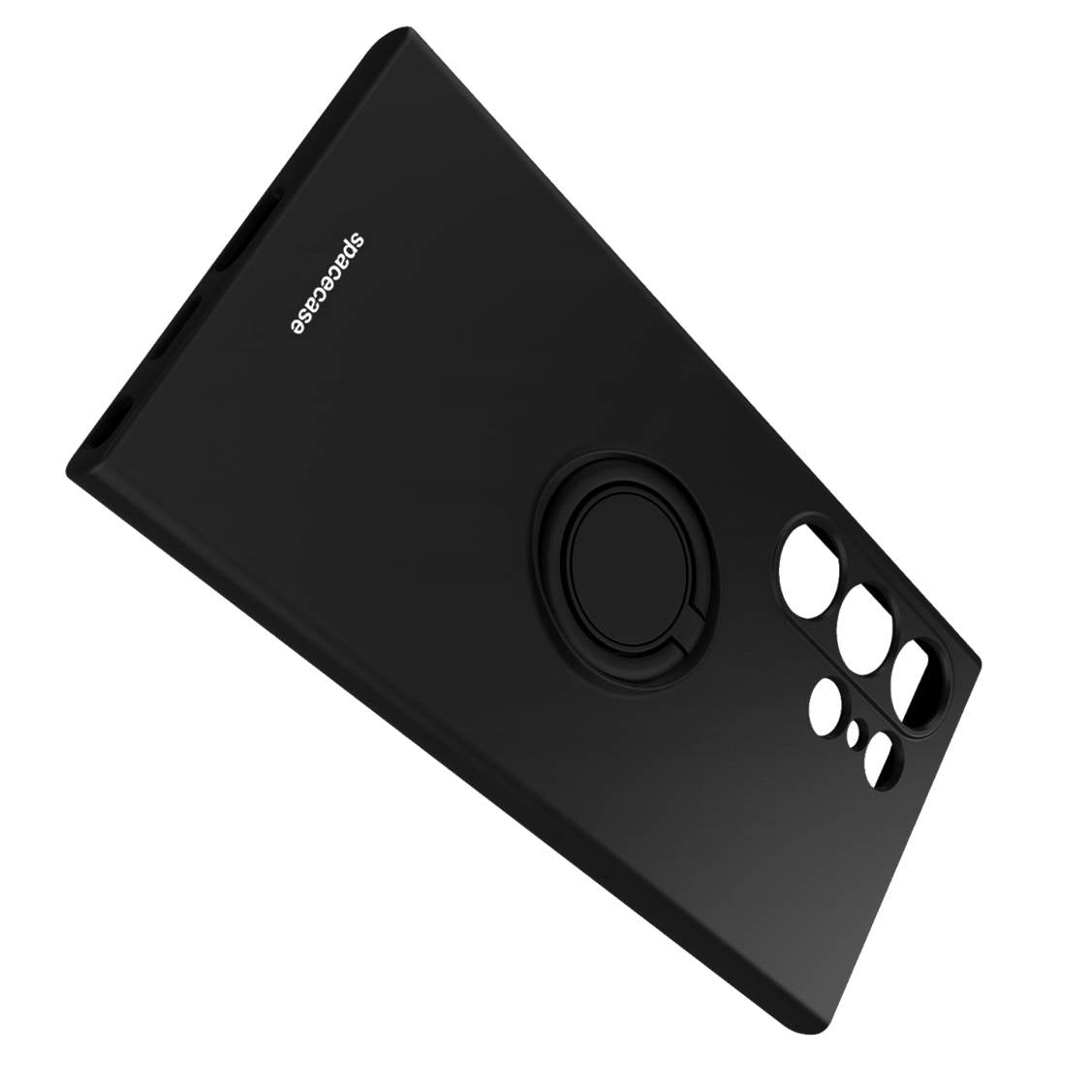 Θήκη Σιλικόνης με Μεταλλικό Μαγνητικό Ring Holder - Samsung Galaxy S24 Ultra - Spacecase Silicone Ring - Black (5905719106775