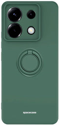 Θήκη Σιλικόνης με Μεταλλικό Μαγνητικό Ring Holder - Xiaomi Redmi Note 13 Pro 5G / Poco X6 - Spacecase Silicone Ring - Dark Gr