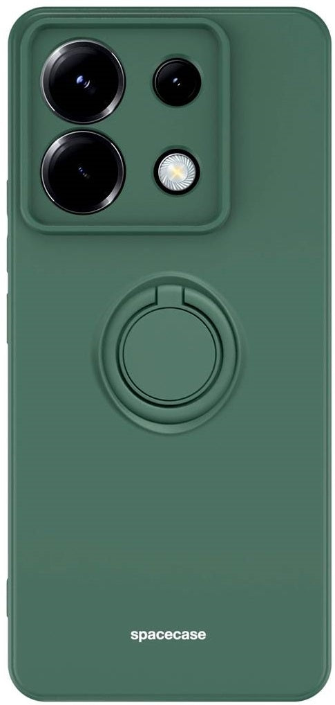 Θήκη Σιλικόνης με Μεταλλικό Μαγνητικό Ring Holder - Xiaomi Redmi Note 13 Pro 5G / Poco X6 - Spacecase Silicone Ring - Dark Gr