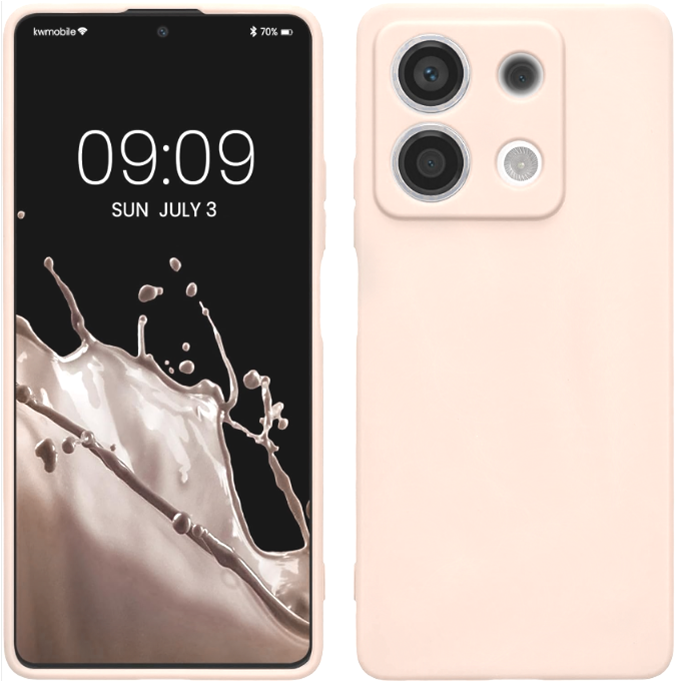Θήκη Σιλικόνης με Πλαίσιο Κάμερας - Xiaomi Redmi Note 13 5G - KWmobile TPU Case with Camera Lens Protector - Coconut Swirl (K