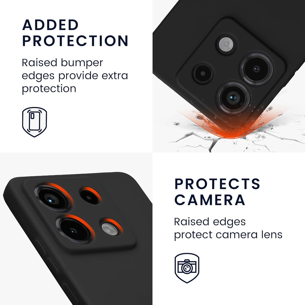 Θήκη Σιλικόνης με Πλαίσιο Κάμερας - Xiaomi Redmi Note 13 Pro 5G / Poco X6 - KWmobile TPU Case with Camera Lens Protector - Bl