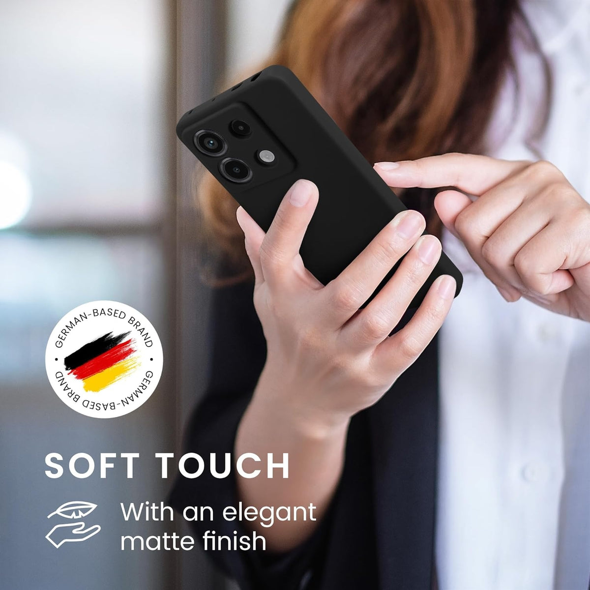 Θήκη Σιλικόνης με Πλαίσιο Κάμερας - Xiaomi Redmi Note 13 Pro 5G / Poco X6 - KWmobile TPU Case with Camera Lens Protector - Bl