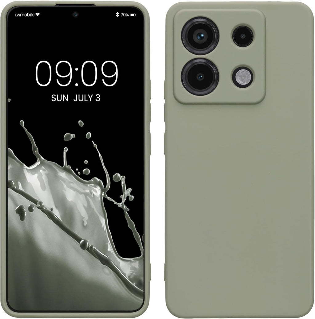 Θήκη Σιλικόνης με Πλαίσιο Κάμερας - Xiaomi Redmi Note 13 Pro 5G / Poco X6 - KWmobile TPU Case with Camera Lens Protector - Gr