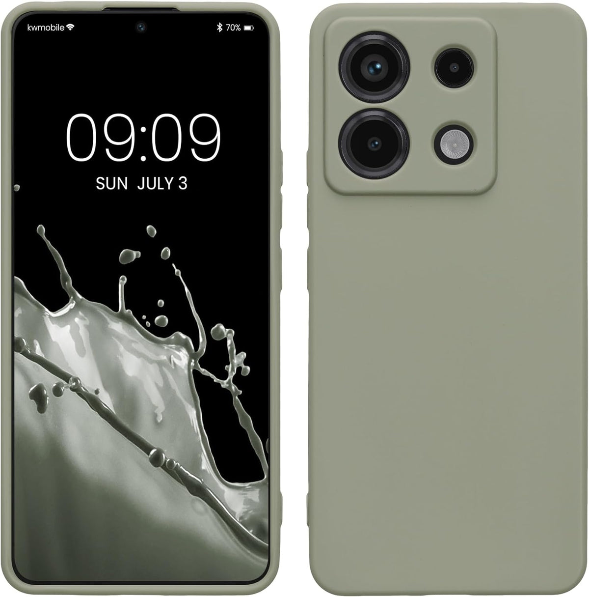 Θήκη Σιλικόνης με Πλαίσιο Κάμερας - Xiaomi Redmi Note 13 Pro 5G / Poco X6 - KWmobile TPU Case with Camera Lens Protector - Gr