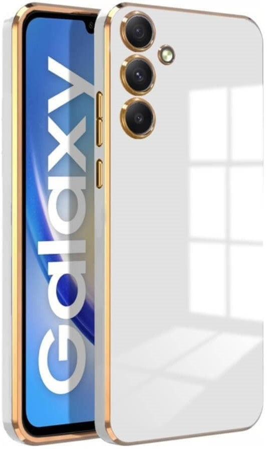 Θήκη Σιλικόνης - Samsung Galaxy S24 Plus - Bodycell Gold Plated - White (5206015074226)