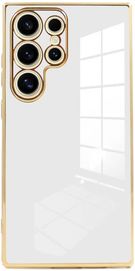 Θήκη Σιλικόνης - Samsung Galaxy S24 Ultra - Bodycell Gold Plated - White (5206015074264)
