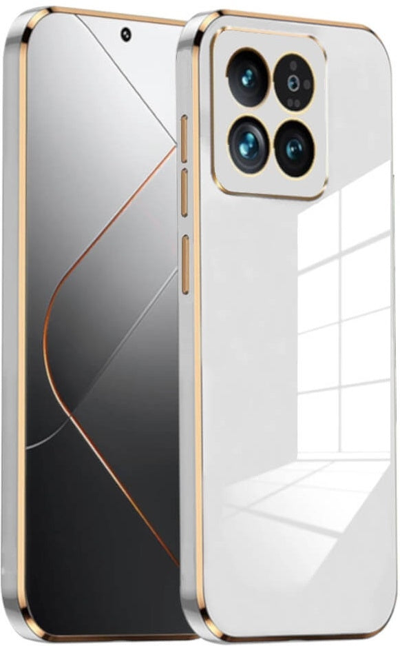 Θήκη Σιλικόνης - Xiaomi 14 Pro - Bodycell Gold Plated - White (5206015074387)