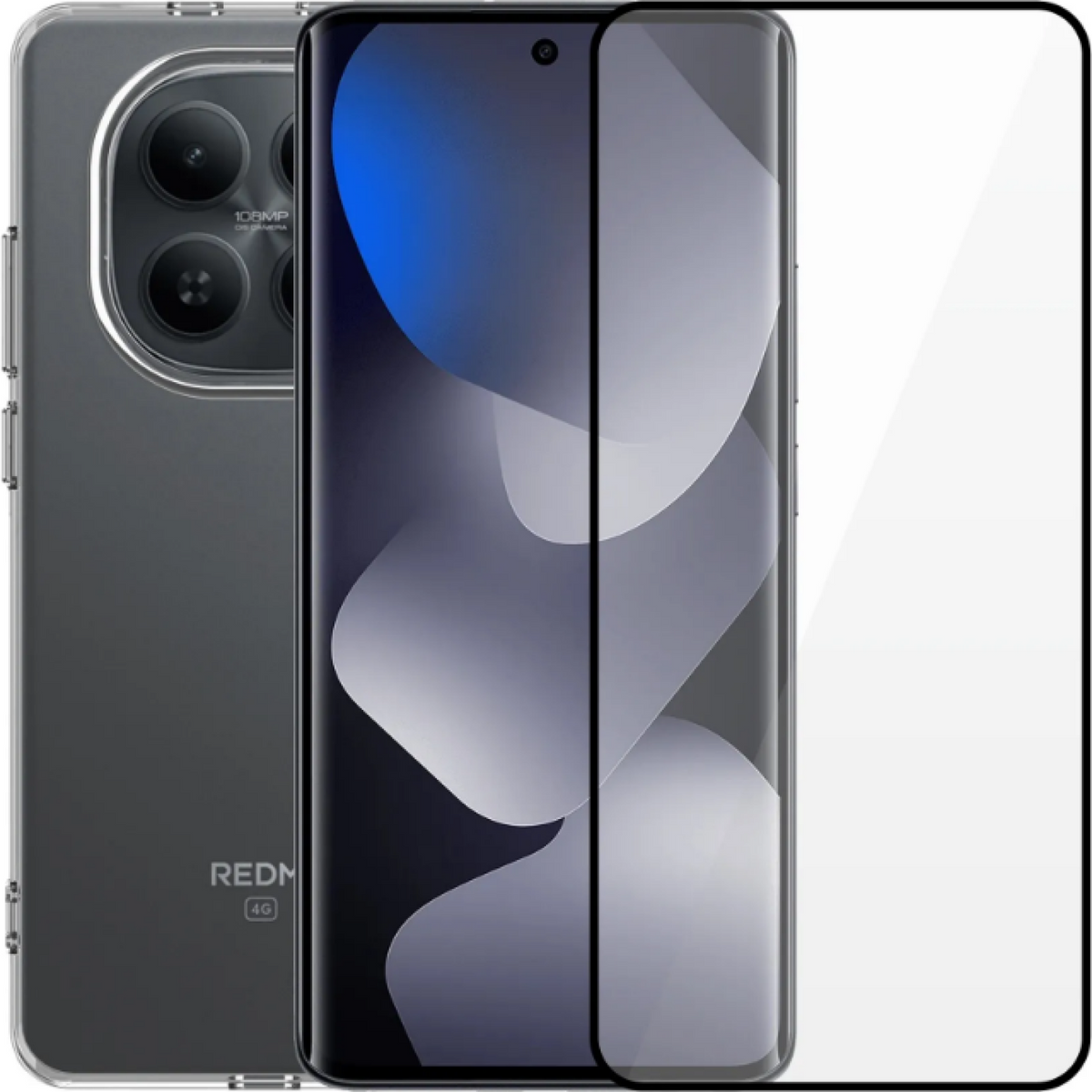 Θήκη & Tempered Glass Xiaomi Redmi Note 15 4G Vivid Set TPU Case Σετ Διάφανη Σιλικόνης & Full Face Αντιχαρακτικό Γυαλί Προστα