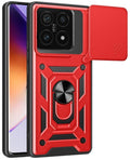 Θήκη Xiaomi 14T Bodycell Armor Slide Ανθεκτική με Κάλυμμα για την Κάμερα & Μεταλλικό Ring Holder - Red (5206015080203)
