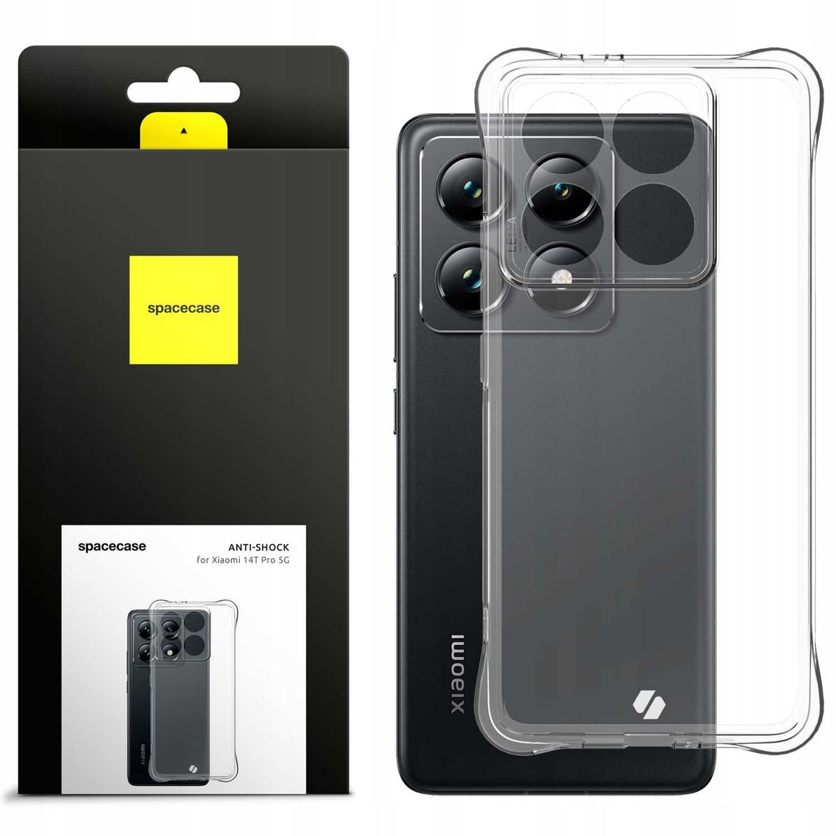 Θήκη Xiaomi 14T Pro Spacecase Anti-Shock Διάφανη Σιλικόνης 1mm - Clear (5905719112998)
