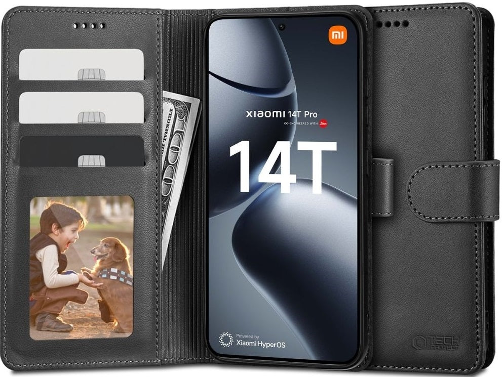 Θήκη Xiaomi 14T Pro - Tech-Protect Wallet Πορτοφόλι - Black (5906302371280)
