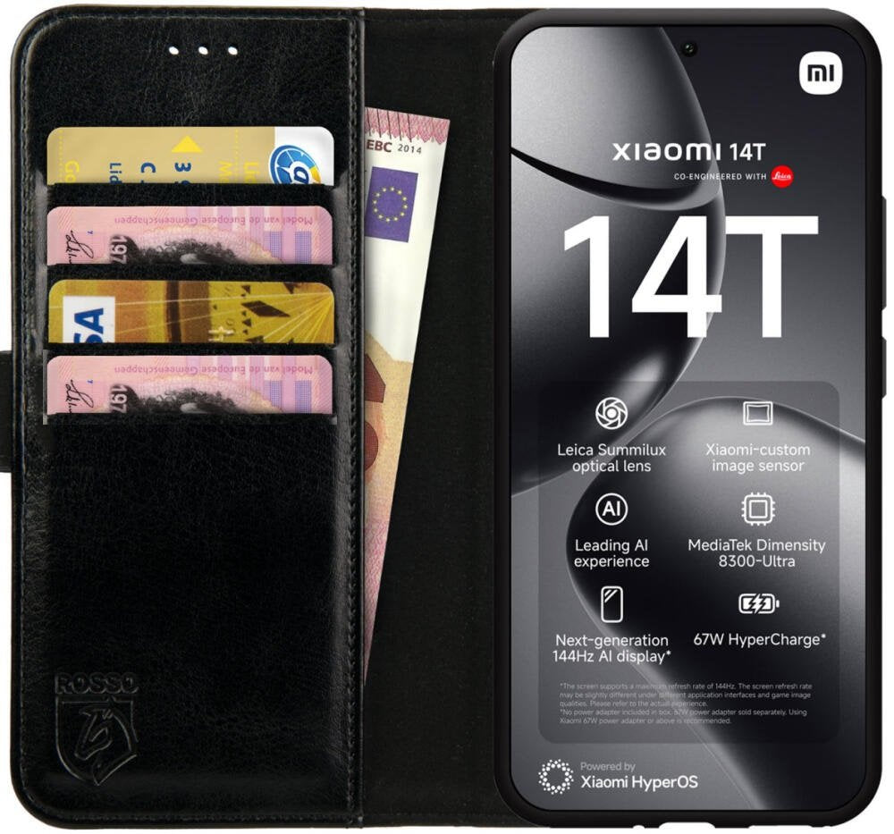 Θήκη Xiaomi 14T Rosso Element PU Πορτοφόλι - Black (8719246465772)