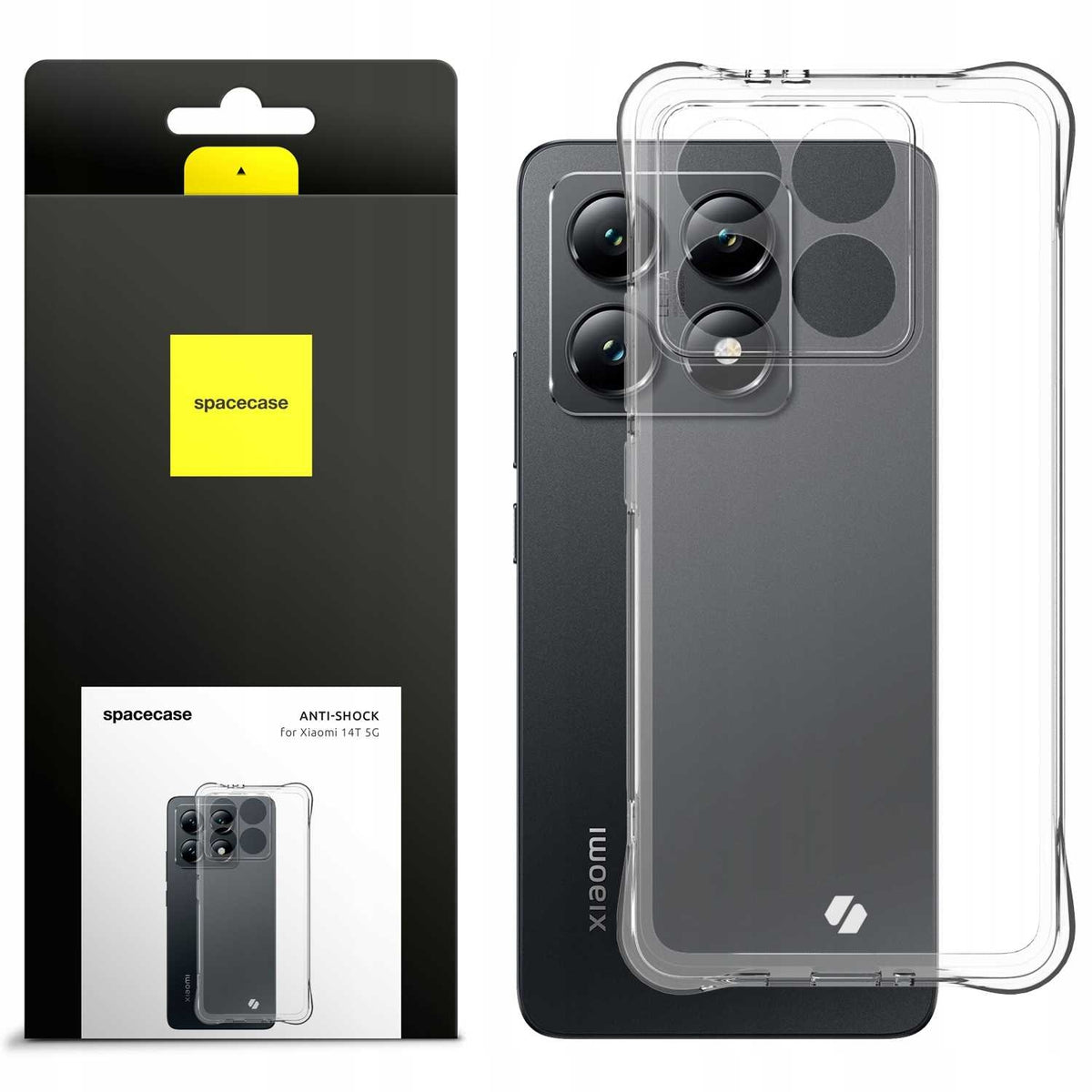 Θήκη Xiaomi 14T Spacecase Anti-Shock Διάφανη Σιλικόνης 1mm - Clear (5905719112981)