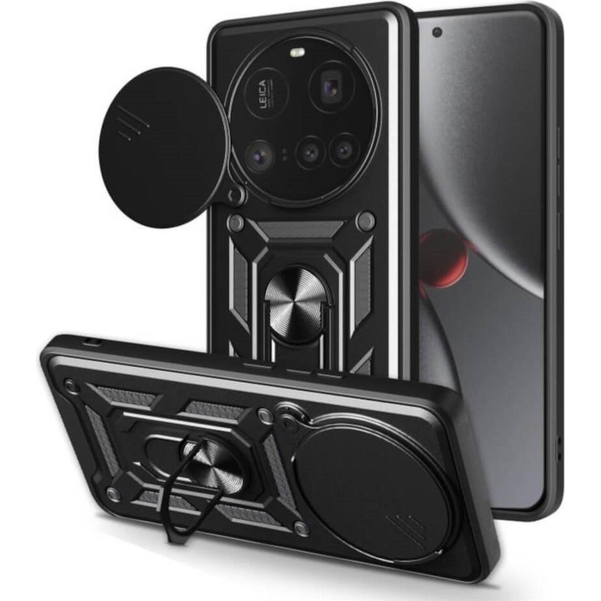 Θήκη Xiaomi 15 Ultra Bodycell Armor Slide Ανθεκτική με Κάλυμμα για την Κάμερα & Μεταλλικό Ring Holder - Black (5206015082689)