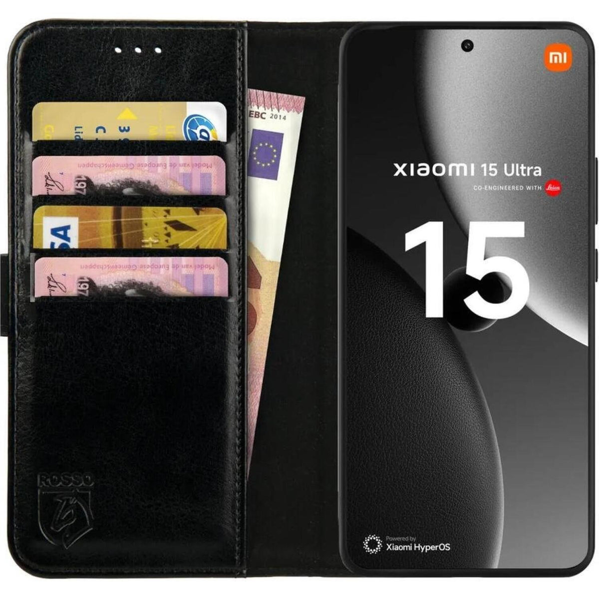 Θήκη Xiaomi 15 Ultra Rosso Element PU Πορτοφόλι - Black (8719246476129)