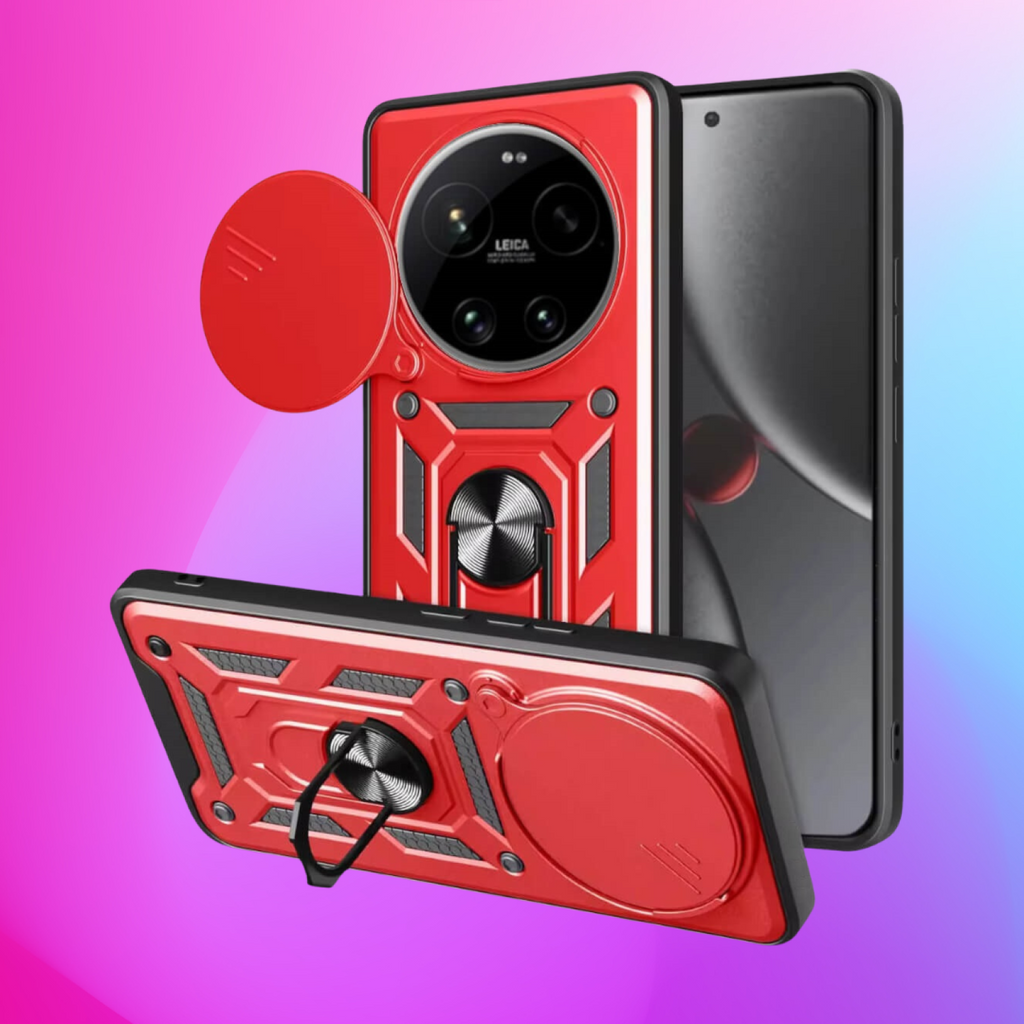 Θήκη Xiaomi 17 Ultra Bodycell Armor Slide Ανθεκτική με Κάλυμμα για την Κάμερα & Μεταλλικό Ring Holder - Red (5206015086304)
