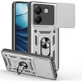 Θήκη Xiaomi Poco M7 Pro 5G Bodycell Armor Slide Ανθεκτική με Κάλυμμα για την Κάμερα & Μεταλλικό Ring Holder - Silver (5206015
