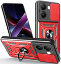 Θήκη Xiaomi Poco X7 Pro Bodycell Armor Slide Ανθεκτική με Κάλυμμα για την Κάμερα & Μεταλλικό Ring Holder - Red (5206015081194