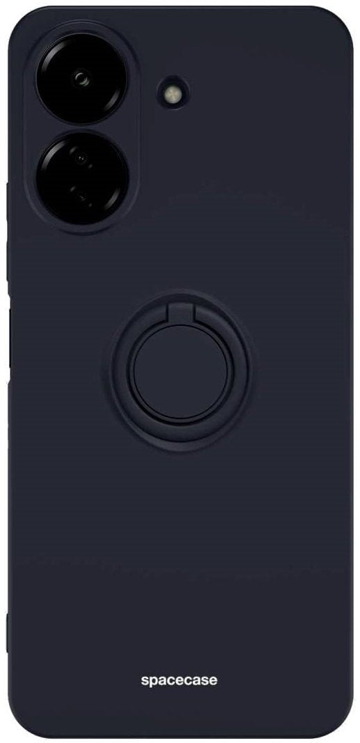 Θήκη Xiaomi Redmi 13C 4G / Poco C65 Spacecase Silicone Ring Σιλικόνης με Μεταλλικό Μαγνητικό Ring Holder - Black (59057191074