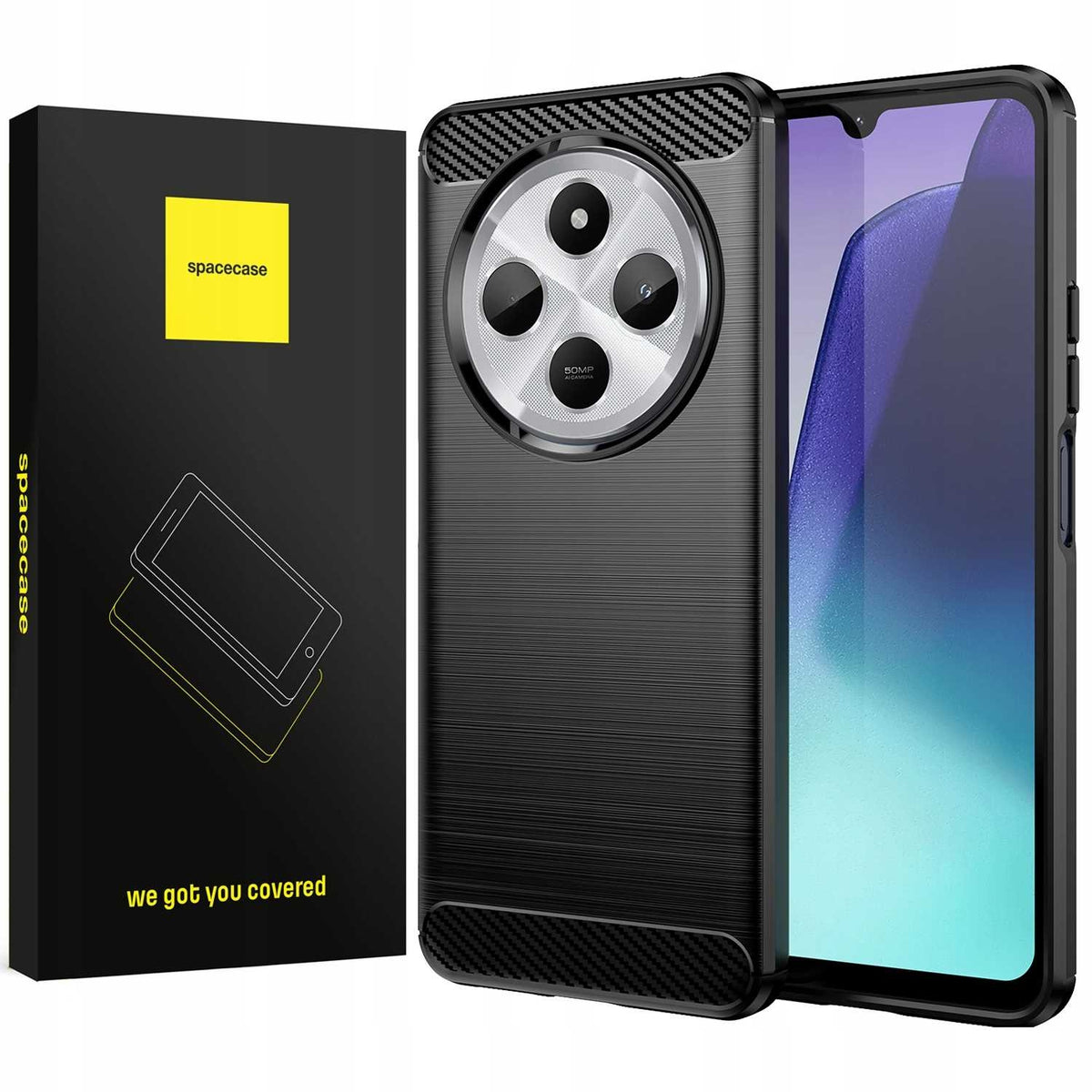 Θήκη Xiaomi Redmi 14C / Poco C75 Spacecase Carbon Σιλικόνης - Black (5905719113124)