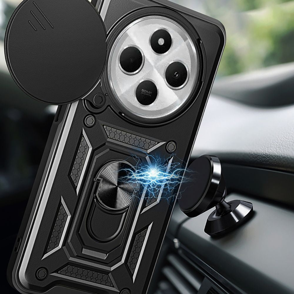 Θήκη Xiaomi Redmi 14C / Poco C75 Tech-Protect Camshield Pro Ανθεκτική με Κάλυμμα για την Κάμερα & Ring Holder - Black (590630