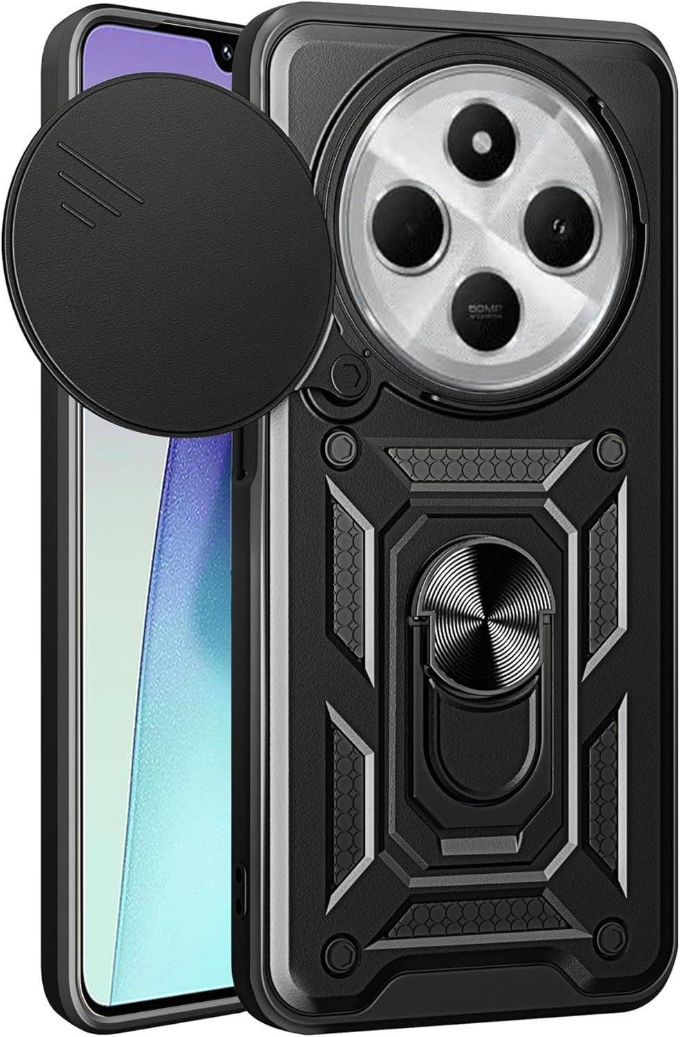 Θήκη Xiaomi Redmi 14C / Poco C75 Tech-Protect Camshield Pro Ανθεκτική με Κάλυμμα για την Κάμερα & Ring Holder - Black (590630