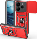 Θήκη Xiaomi Redmi Note 14 5G Bodycell Armor Slide Ανθεκτική με Κάλυμμα για την Κάμερα & Μεταλλικό Ring Holder - Red (52060150