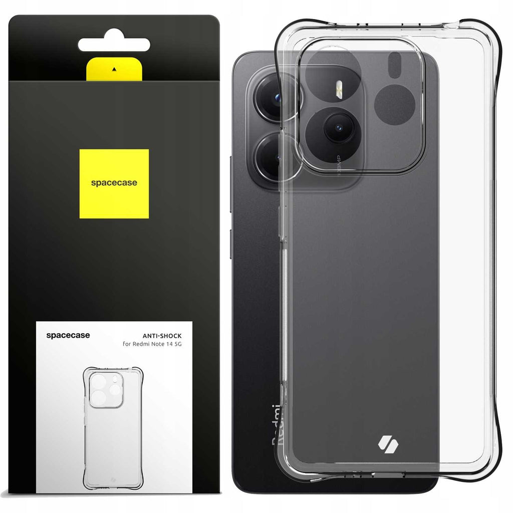 Θήκη Xiaomi Redmi Note 14 5G Spacecase Anti-Shock Διάφανη Σιλικόνης 1mm - Clear (5905719117047)
