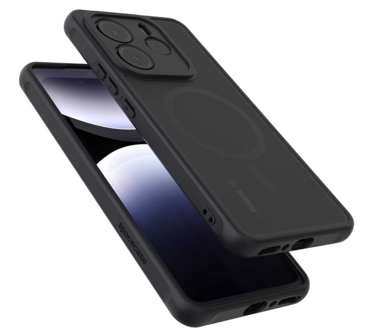 Θήκη Xiaomi Redmi Note 14 5G Spacecase Hybrid MagSafe Σκληρή Ημιδιάφανη με MagSafe - Black (5905719117078)