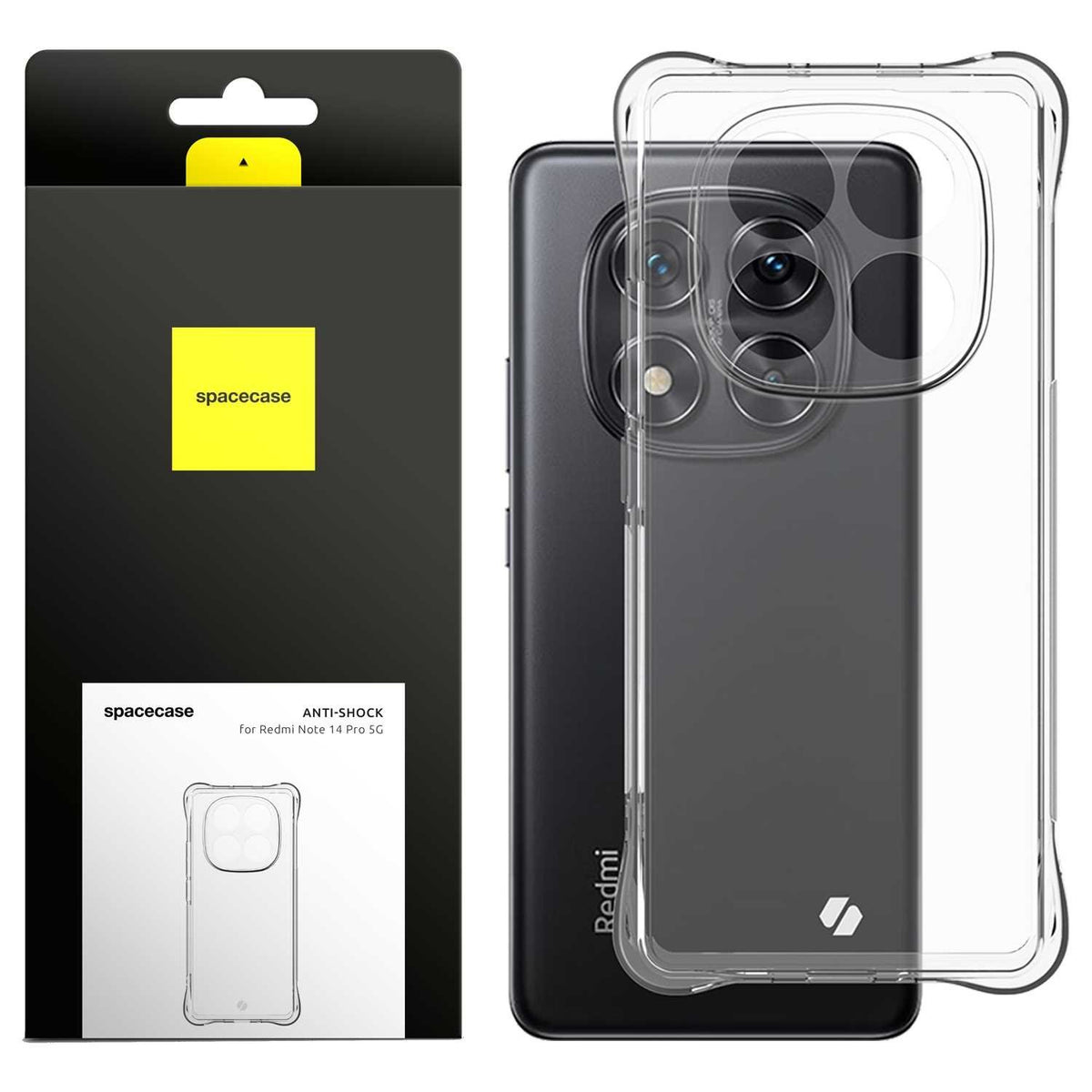 Θήκη Xiaomi Redmi Note 14 Pro 5G / Poco X7 Spacecase Anti-Shock Διάφανη Σιλικόνης 1mm - Clear (5905719113582)